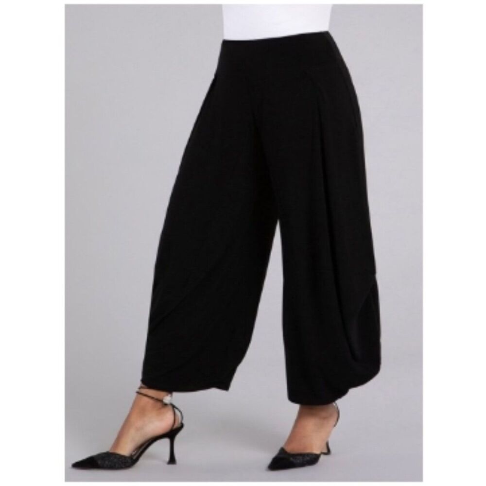 Like New! SIMPLI Dream Pants Black Wide-Leg Pull-On in Size 12